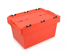 Todos los accesorios Caja de almacenamiento apilable con tapa - 60x40x34cm - Estándar - Rojo