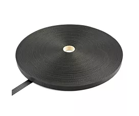 Todo - Black Webbing Cinta de poliéster 25mm - 2250kg - Rollo de 100m - Negro